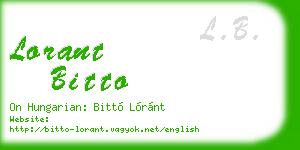 lorant bitto business card